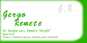 gergo remete business card